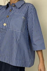 Gaspar Porto  stripe blouse blue