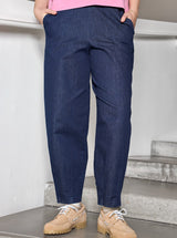 Black Colour Denice Barrel Pant Blue