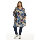 GOZZIP Meta tunic blue print