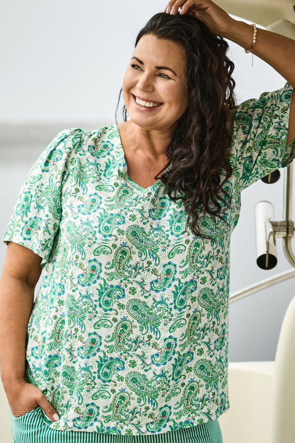 Zoey Ali blouse pebbermint green mix