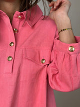 Gaspar Rio canvas dress coral