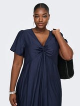 Only Carmakoma Cecilia v-neck dress navy blazer