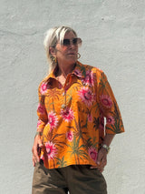 Gaspar Porto flower blouse orange
