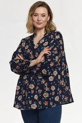 Gozzip Silke bluse navy print