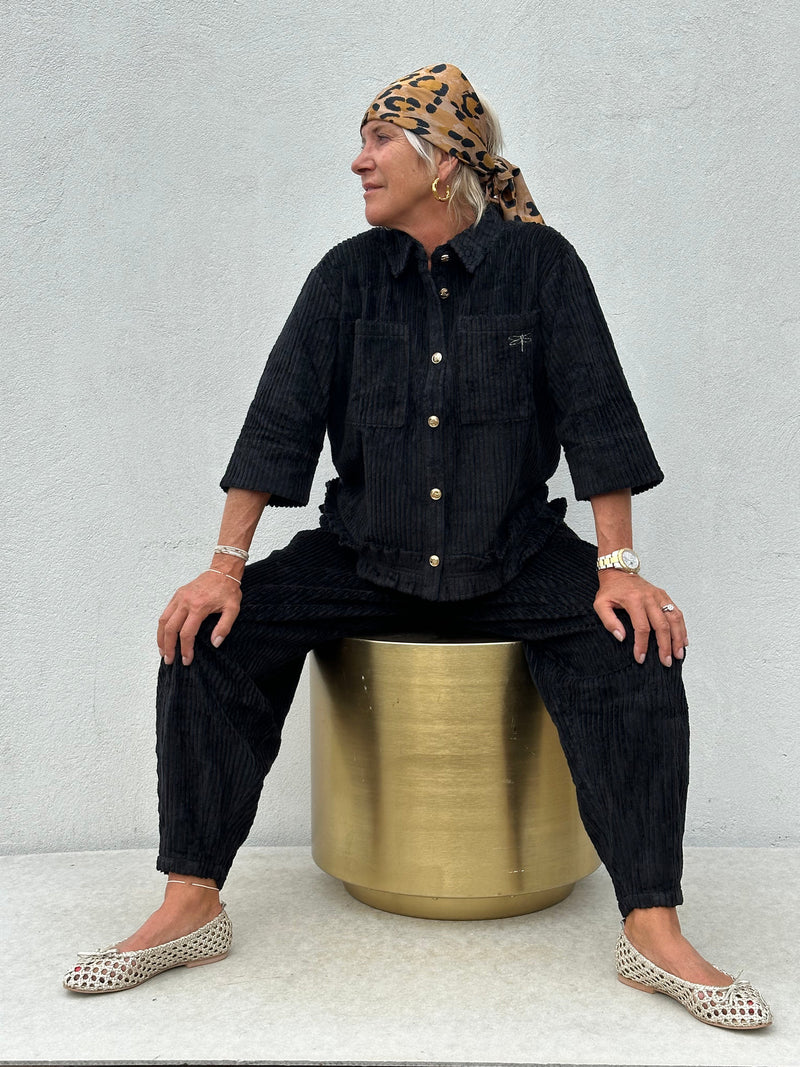 Gaspar Vigo Corduroy shirt black