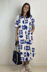 Gaspar Tunø print dress blue