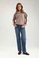 Nümph Nuriette Yppa pullover taupe gray melange