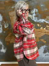 Gaspar Malmø brushed check shirt red