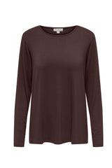 Only Carmakoma Lonny L/S O-neck top JRS Coffee Bean