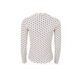 Black Colour Jennie dotted mesh blouse cream