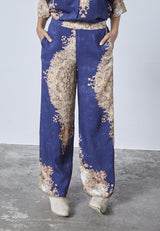 Love & Divine navy paisley pants blue