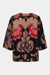 Gozzip Else-Marie blouse black with pink print