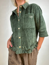 Gaspar Vigo Corduroy shirt bottle green