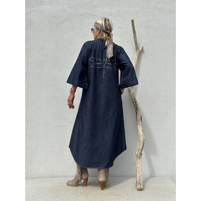 Gaspar Mumbai denim dress blue