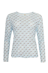 Ofelia Gwen mesh blouse light blue