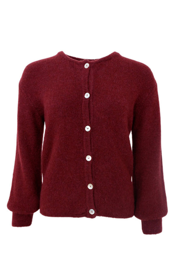 Black Colour Bella knit cardigan plum