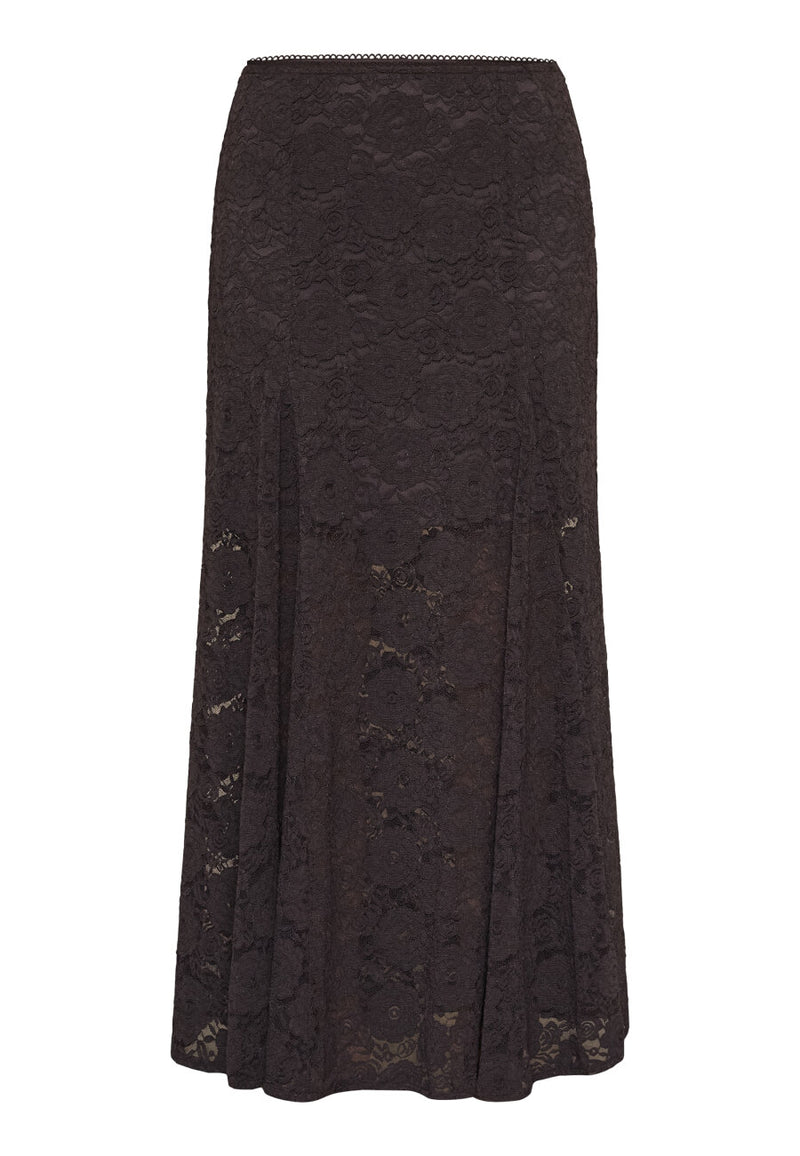 Love & Divine lace skirt chocolate