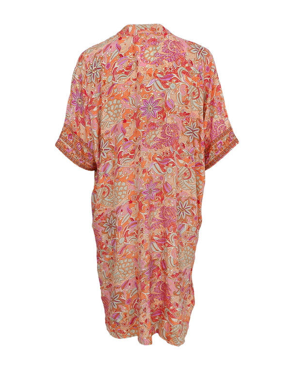 Black Colour Luna tunic pacifique orange