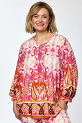 Gozzip Giben Blouse Pink Print