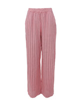 Black Colour Melina wide linen pant rose stripe