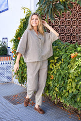 Black Colour Ally Loose Shirt Creme