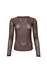 Black Colour Jessie mesh blouse coffee