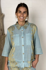 Gaspar Vigo jaquard light blue