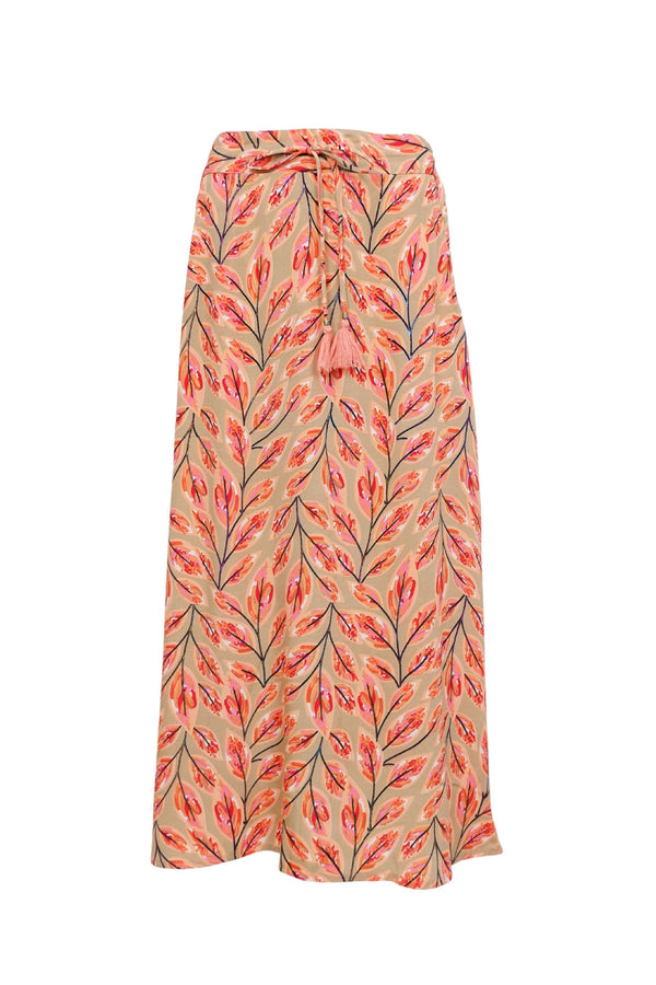 Black Colour Luna regular skirt peach leaf