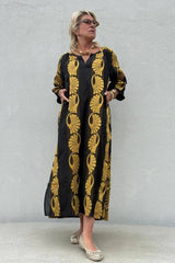 Gaspar Athen Kaftan dress black