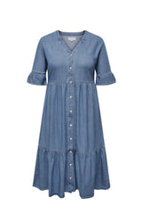 Only Carmakoma Areena denim dress light blue