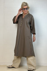 Gaspar Mumbai poplin dress brown