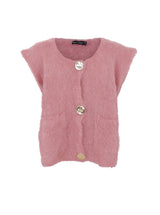 Black Colour  Bjoerk knitted button vest winter rose