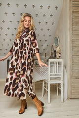 Black Colour Kenna shirt dress brown rose