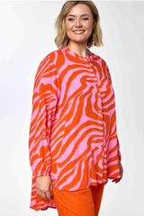Gozzip Kristina Shirt Pink/Orange
