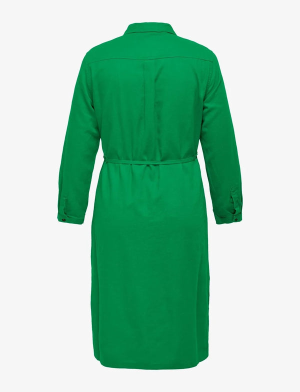 Only Carmakoma Caro linen shirt dress green