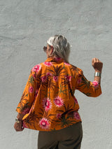Gaspar Porto flower blouse orange