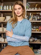 Black Colour Dell cardigan short sleeve light blue