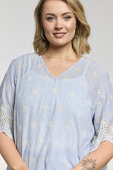 Gozzip Lillian blouse blue/off stripe