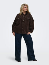 Only Carmakoma Tiggy cord shacket Ganache brown