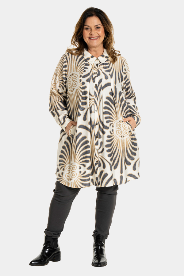 Gozzip Birla tunic offwhite grey