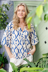 Black Colour  Chloe raglan blouse blue