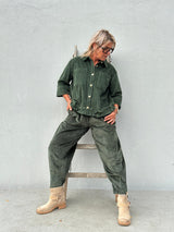 Gaspar Colorado corduroy pant bottle green