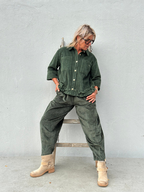 Gaspar Colorado corduroy pant bottle green