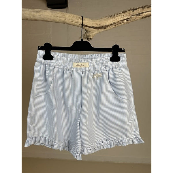 Gaspar Honolulu frill shorts light blue stripe