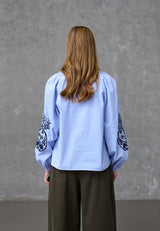 Love & Divine love1529 blue stripe shirt