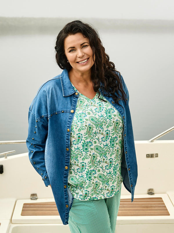 Zoey Ali blouse pebbermint green mix