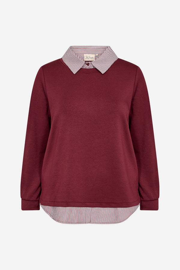 Wasabi Sabina Blouse Bordeaux/White