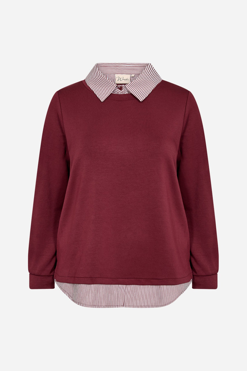 Wasabi Sabina Blouse Bordeaux/White