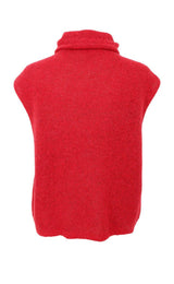 Black Colour Dell roll neck knit vest red
