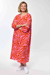 Gozzip Lea Dress Pink/orange